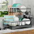 Large 2-tier Dish Drying Rack - Maximize Your Kitchen Space