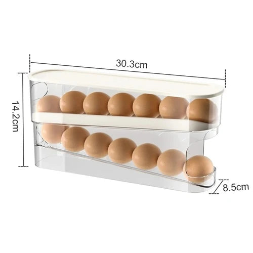 Automatic Rolling Egg Holder - Space-Saving Fridge Organizer